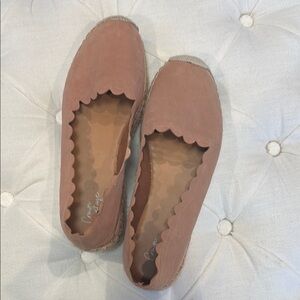 Crown Vintage Women's Scalloped Edge Espadrilles - Pink